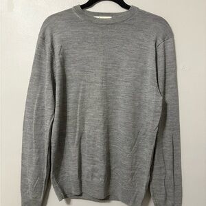 Turnbury Wool Gray Crewneck Sweater for Men